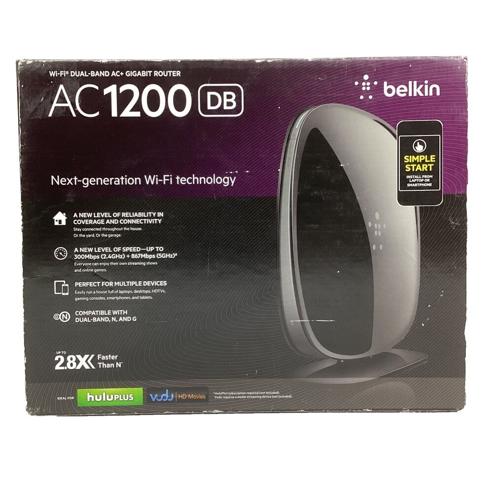 Belkin AC 1200 DB Wi-Fi Router - Dual-Band - Black - New!